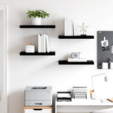Vidaxl wandschappen zwevend 4 st 50x23x3,8 cm mdf hoogglans zwart