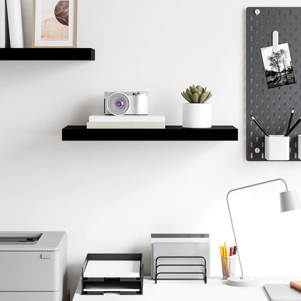 Vidaxl wandschap zwevend 60x23,5x3,8 cm mdf hoogglans zwart
