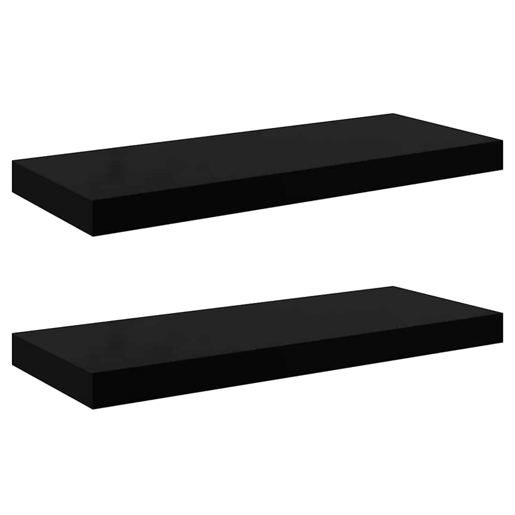 Vidaxl wandschappen zwevend 2 st 60x23,5x3,8 cm mdf hoogglans zwart