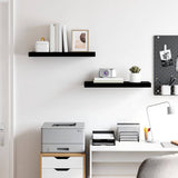 Vidaxl wandschappen zwevend 2 st 60x23,5x3,8 cm mdf hoogglans zwart