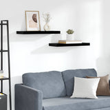 Vidaxl wandschappen zwevend 2 st 60x23,5x3,8 cm mdf hoogglans zwart