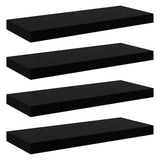 Vidaxl wandschappen zwevend 4 st 60x23,5x3,8 cm mdf hoogglans zwart