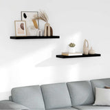 Vidaxl wandschappen zwevend 2 st 80x23,5x3,8 cm mdf hoogglans zwart