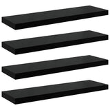 Vidaxl wandschappen zwevend 4 st 80x23,5x3,8 cm mdf hoogglans zwart