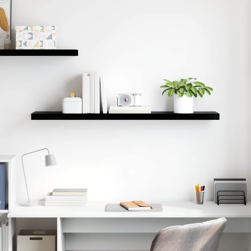 Vidaxl wandschap zwevend 120x23,5x3,8 cm mdf hoogglans zwart