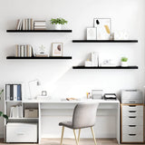 Vidaxl wandschappen zwevend 4 st 120x23,5x3,8 cm mdf hoogglans zwart