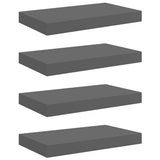 Vidaxl wandschappen zwevend 4 st 40x23x3,8 cm mdf hoogglans grijs
