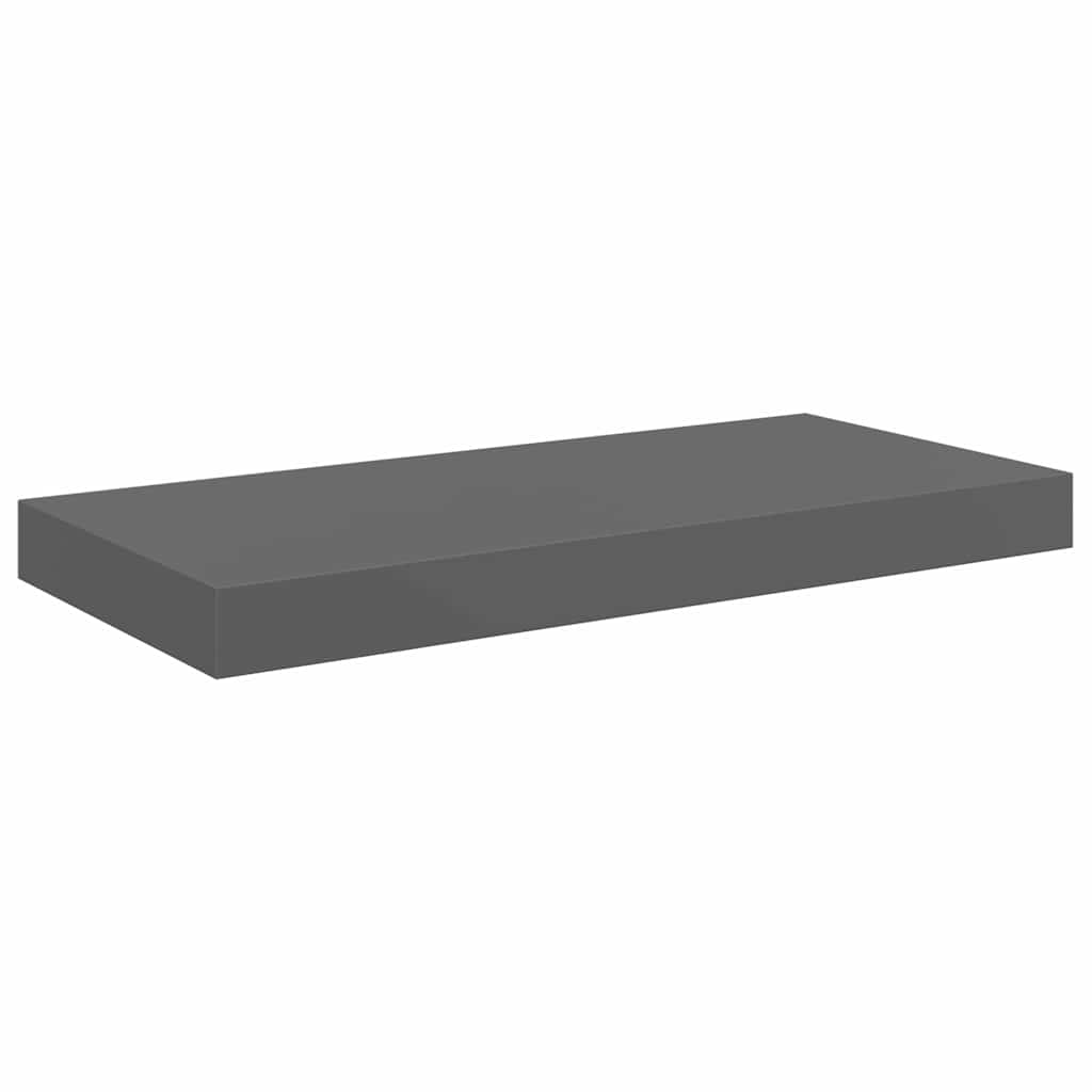 Vidaxl wandschap zwevend 50x23x3,8 cm mdf hoogglans grijs