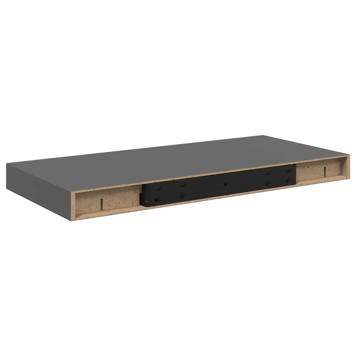 Vidaxl wandschap zwevend 50x23,5x3,8 cm mdf hoogglans grijs