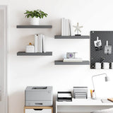 Vidaxl wandschappen zwevend 4 st 50x23x3,8 cm mdf hoogglans grijs