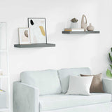 Vidaxl wandschappen zwevend 2 st 60x23,5x3,8 cm mdf hoogglans grijs