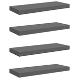 Vidaxl wandschappen zwevend 4 st 60x23,5x3,8 cm mdf hoogglans grijs