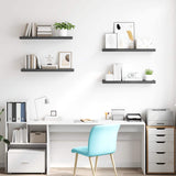Vidaxl wandschappen zwevend 4 st 80x23,5x3,8 cm mdf hoogglans grijs