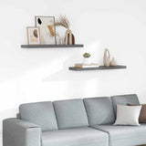 Vidaxl wandschappen zwevend 2 st 90x23,5x3,8 cm mdf hoogglans grijs