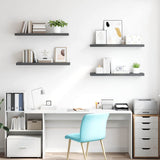 Vidaxl wandschappen zwevend 4 st 90x23,5x3,8 cm mdf hoogglans grijs