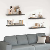 Vidaxl wandschappen zwevend 4 st 90x23,5x3,8 cm mdf hoogglans grijs