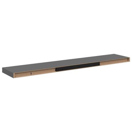 Vidaxl wandschappen zwevend 2 st 120x23,5x3,8 cm mdf hoogglans grijs