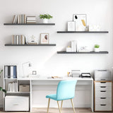 Vidaxl wandschappen zwevend 4 st 120x23,5x3,8 cm mdf hoogglans grijs