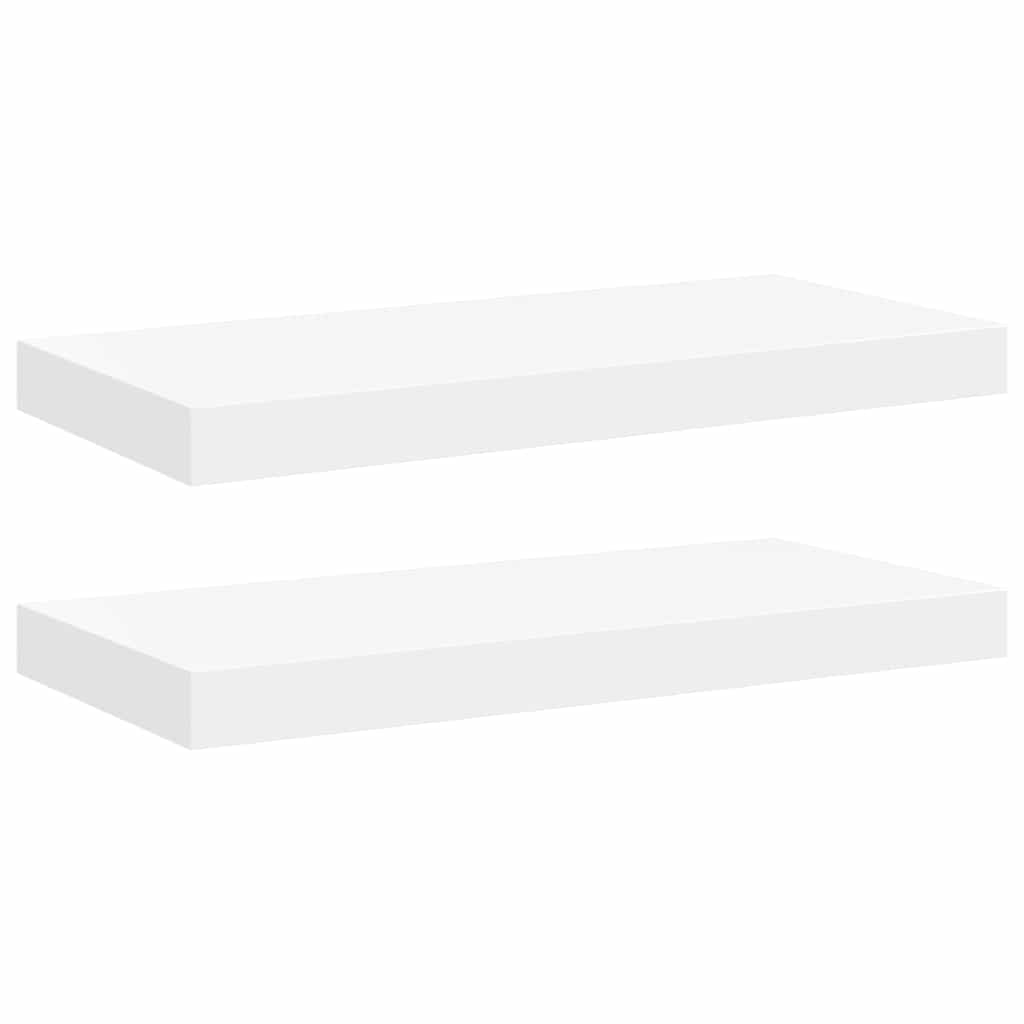 Vidaxl wandschappen zwevend 2 st 50x23x3,8 cm mdf wit