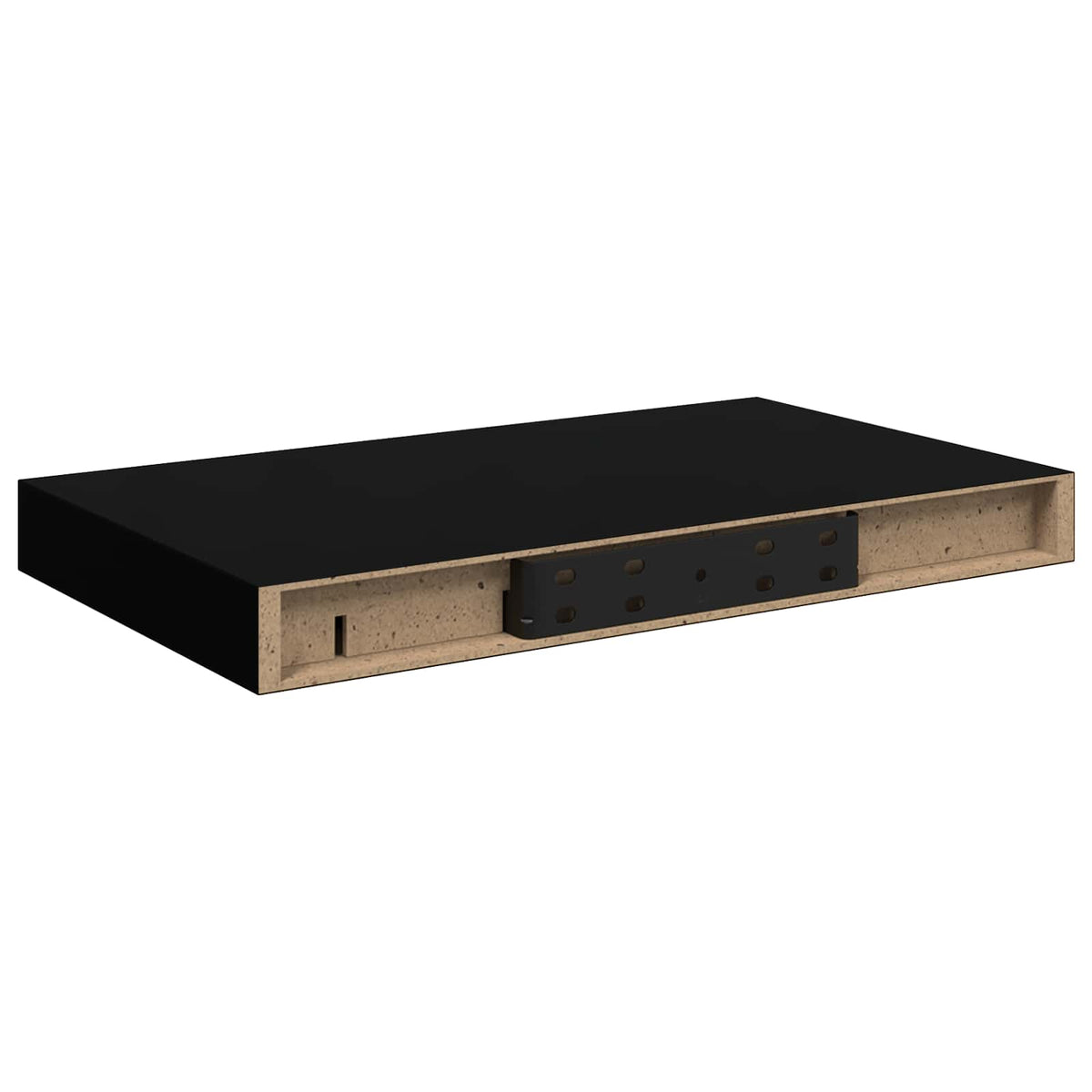 Vidaxl wandschap zwevend 40x23,5x3,8 cm mdf zwart