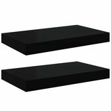 Vidaxl wandschappen zwevend 2 st 40x23x3,8 cm mdf zwart