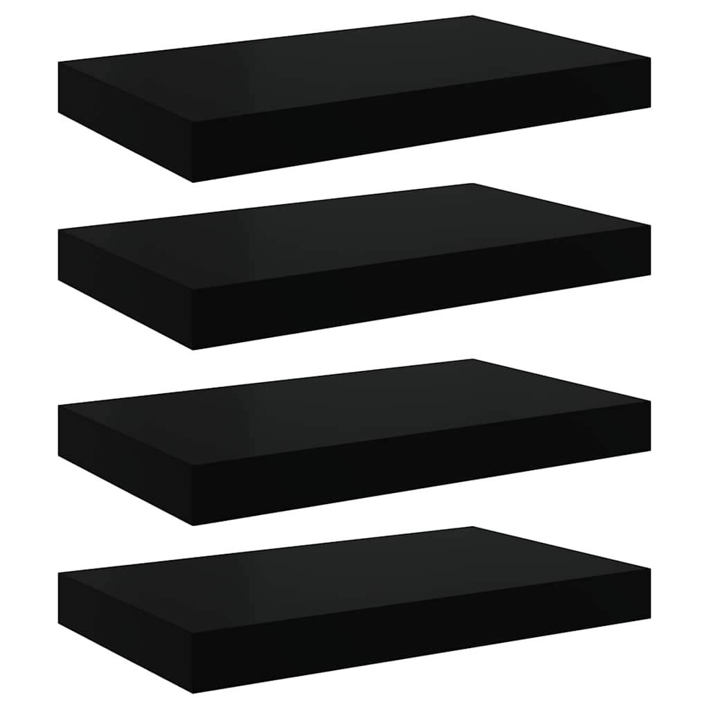 Vidaxl wandschappen zwevend 4 st 40x23x3,8 cm mdf zwart