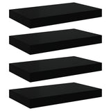 Vidaxl wandschappen zwevend 4 st 40x23x3,8 cm mdf zwart