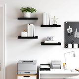 Vidaxl wandschappen zwevend 4 st 40x23x3,8 cm mdf zwart