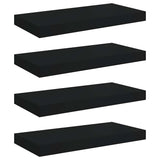 Vidaxl wandschappen zwevend 4 st 50x23x3,8 cm mdf zwart