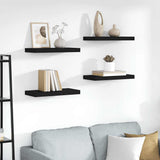 Vidaxl wandschappen zwevend 4 st 50x23x3,8 cm mdf zwart