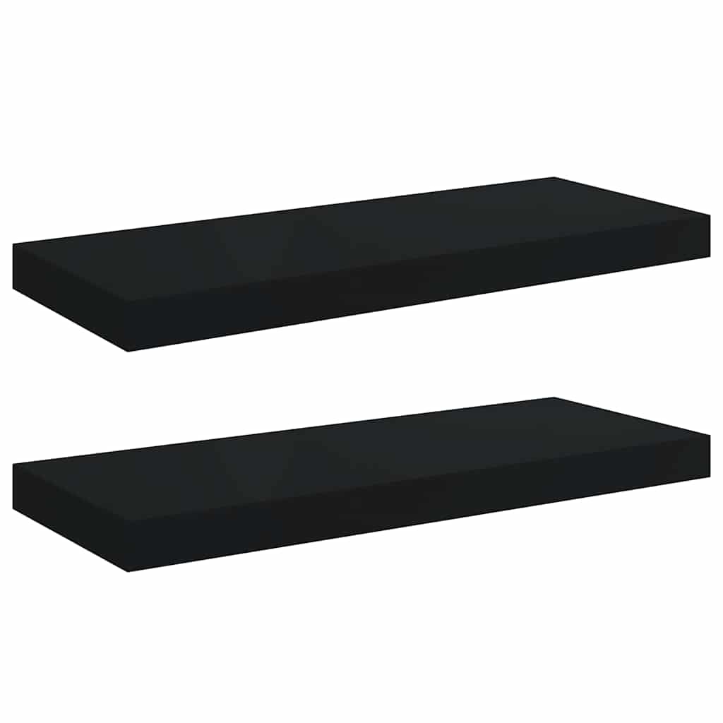 Vidaxl wandschappen zwevend 2 st 60x23,5x3,8 cm mdf zwart