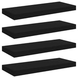 Vidaxl wandschappen zwevend 4 st 60x23,5x3,8 cm mdf zwart