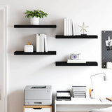 Vidaxl wandschappen zwevend 4 st 60x23,5x3,8 cm mdf zwart