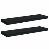 Vidaxl wandschappen zwevend 2 st 80x23,5x3,8 cm mdf zwart