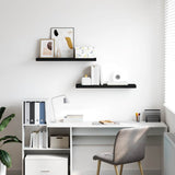 Vidaxl wandschappen zwevend 2 st 80x23,5x3,8 cm mdf zwart