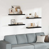 Vidaxl wandschappen zwevend 4 st 80x23,5x3,8 cm mdf zwart