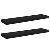 Vidaxl wandschappen zwevend 2 st 90x23,5x3,8 cm mdf zwart