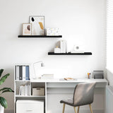 Vidaxl wandschappen zwevend 2 st 90x23,5x3,8 cm mdf zwart