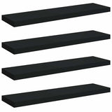 Vidaxl wandschappen zwevend 4 st 90x23,5x3,8 cm mdf zwart