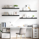Vidaxl wandschappen zwevend 4 st 120x23,5x3,8 cm mdf zwart