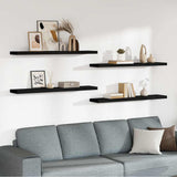 Vidaxl wandschappen zwevend 4 st 120x23,5x3,8 cm mdf zwart