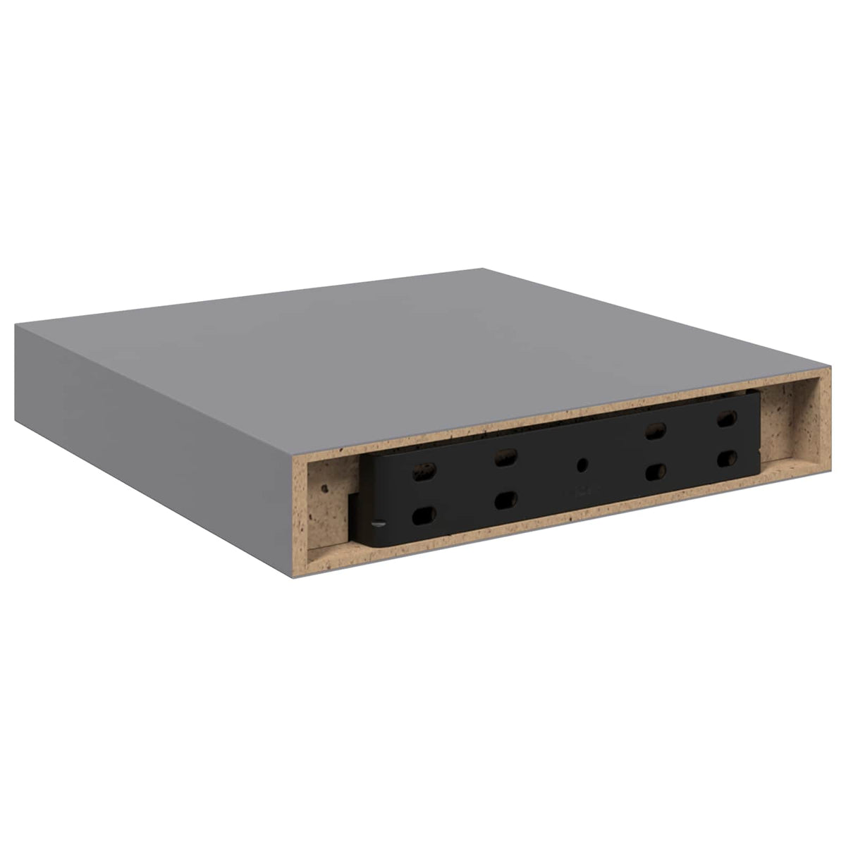 Vidaxl wandschappen zwevend 2 st 23x23,5x3,8 cm mdf grijs