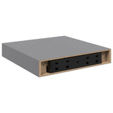 Vidaxl wandschappen zwevend 4 st 23x23,5x3,8 cm mdf grijs