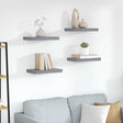 Vidaxl wandschappen zwevend 4 st 40x23,5x3,8 cm mdf grijs