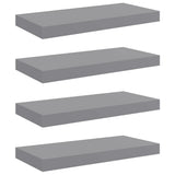 Vidaxl wandschappen zwevend 4 st 50x23x3,8 cm mdf grijs