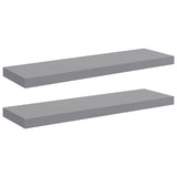 Vidaxl wandschappen zwevend 2 st 80x23,5x3,8 cm mdf grijs