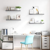 Vidaxl wandschappen zwevend 4 st 80x23,5x3,8 cm mdf grijs