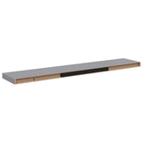 Vidaxl wandschap zwevend 120x23,5x3,8 cm mdf grijs
