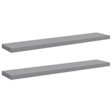 Vidaxl wandschappen zwevend 2 st 120x23,5x3,8 cm mdf grijs