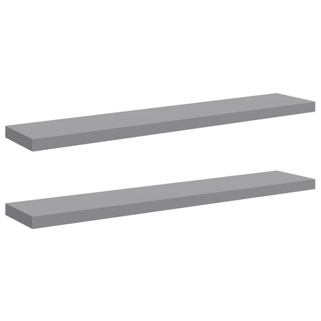 Vidaxl wandschappen zwevend 2 st 120x23,5x3,8 cm mdf grijs